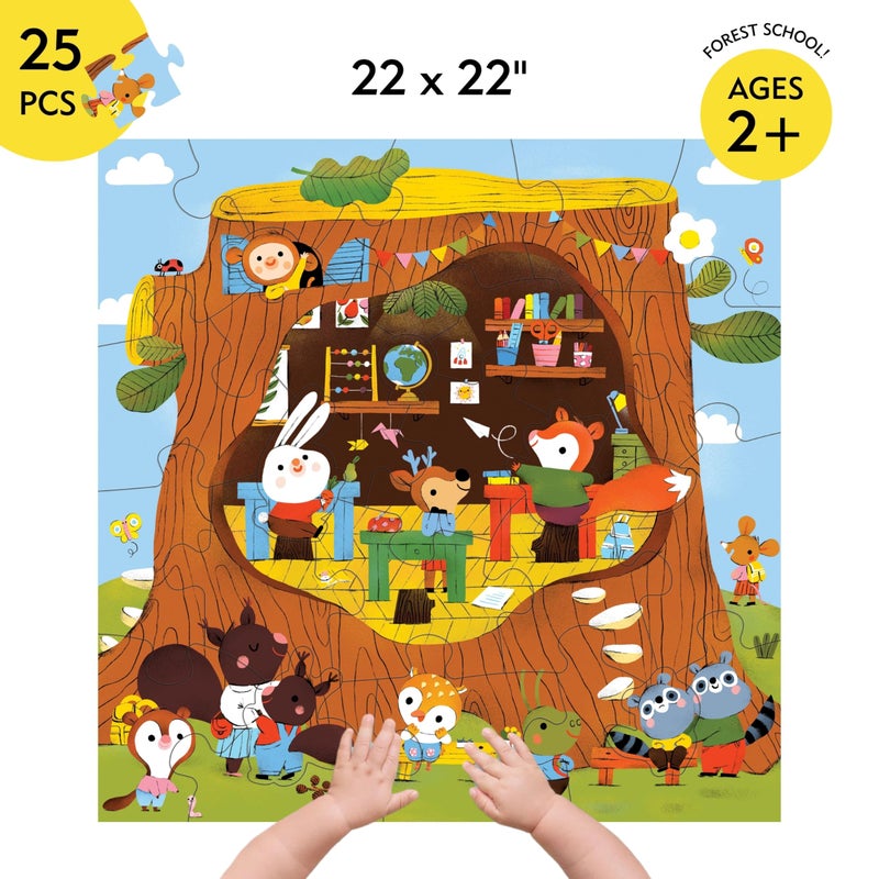 Mudpuppy Forest School 25 Piece Floor Puzzle with Shaped Pieces - Image 4